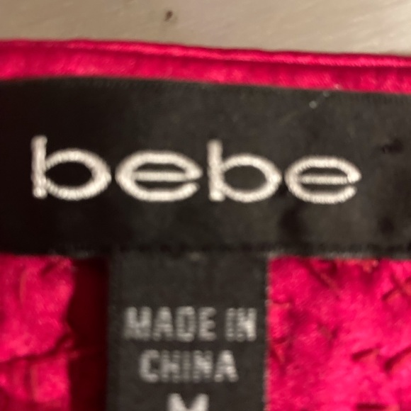 Women’s Red Silk Bebe Sleeveless Shirt M - Picture 7 of 10